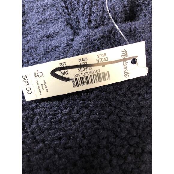 Madewell Boucle Sweater Vest Wool Blend Sleeveless V-Neck Navy Blue NWT Medium - Picture 6 of 7